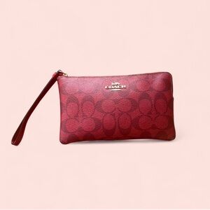 Coach Signature Red Wristlet